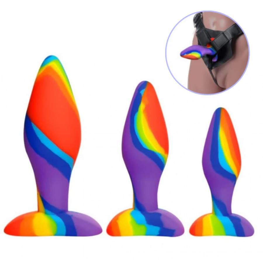 Sweet Rainbow Silicone Butt Plug 